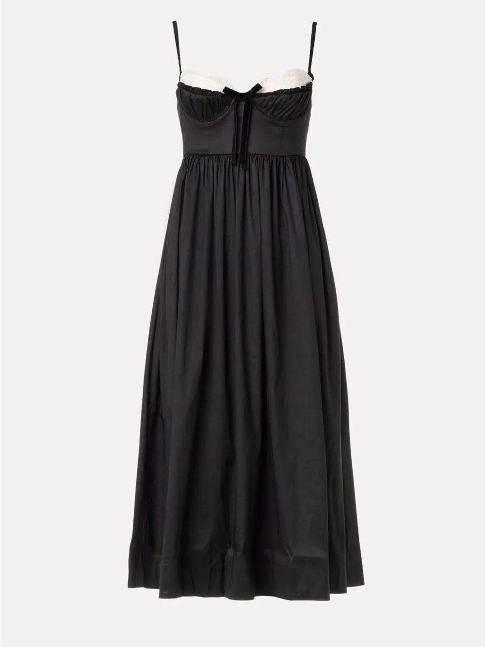 For Love and Lemons Black Corset Midi Dress with Contrast Bust